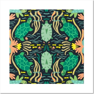 Turtle pattern Posters and Art